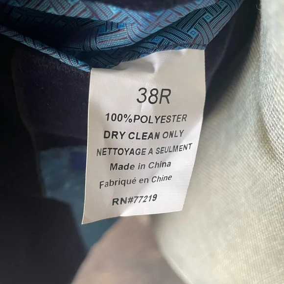 Egara Men’s Navy Velvet Smoking Jacket 38R - Picture 3 of 9